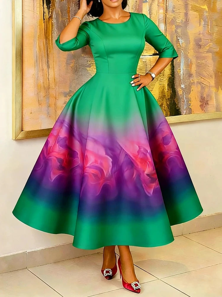 Aovica Elegant Evening Maxi Dress Silhouette