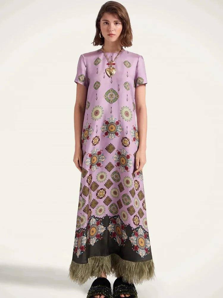 Aovica African Dashiki Maxi A-Line Fairy Dress