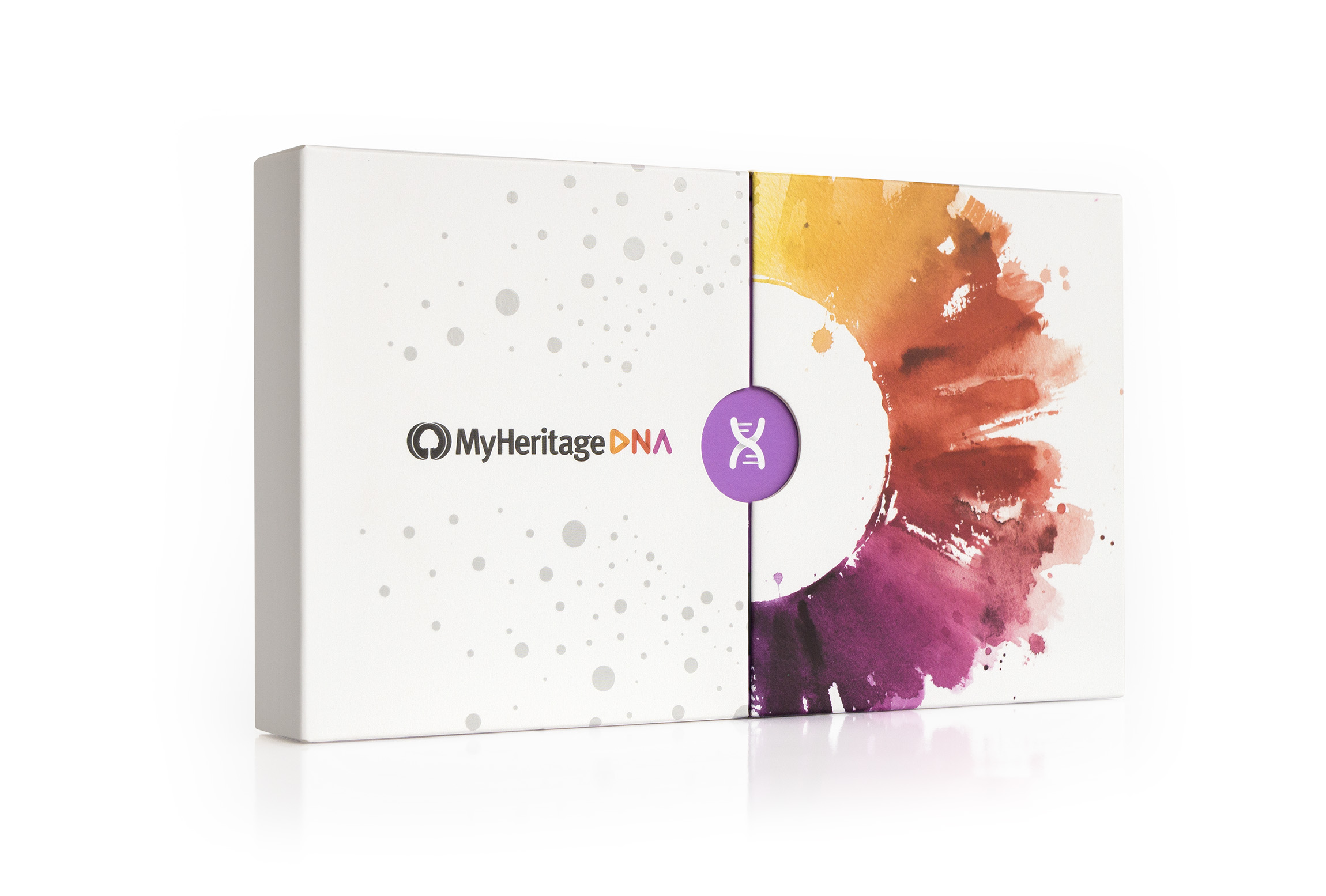 Official MyHeritage DNA Testing Kit Box, Sterile Cheek Swabs, and Packaging