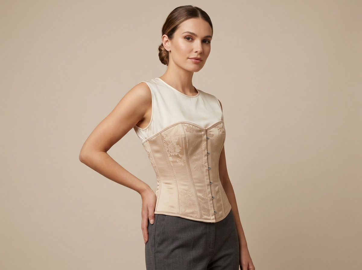 Authentic Brazilian Waist Sculpting Corset Cincher on Poised Model