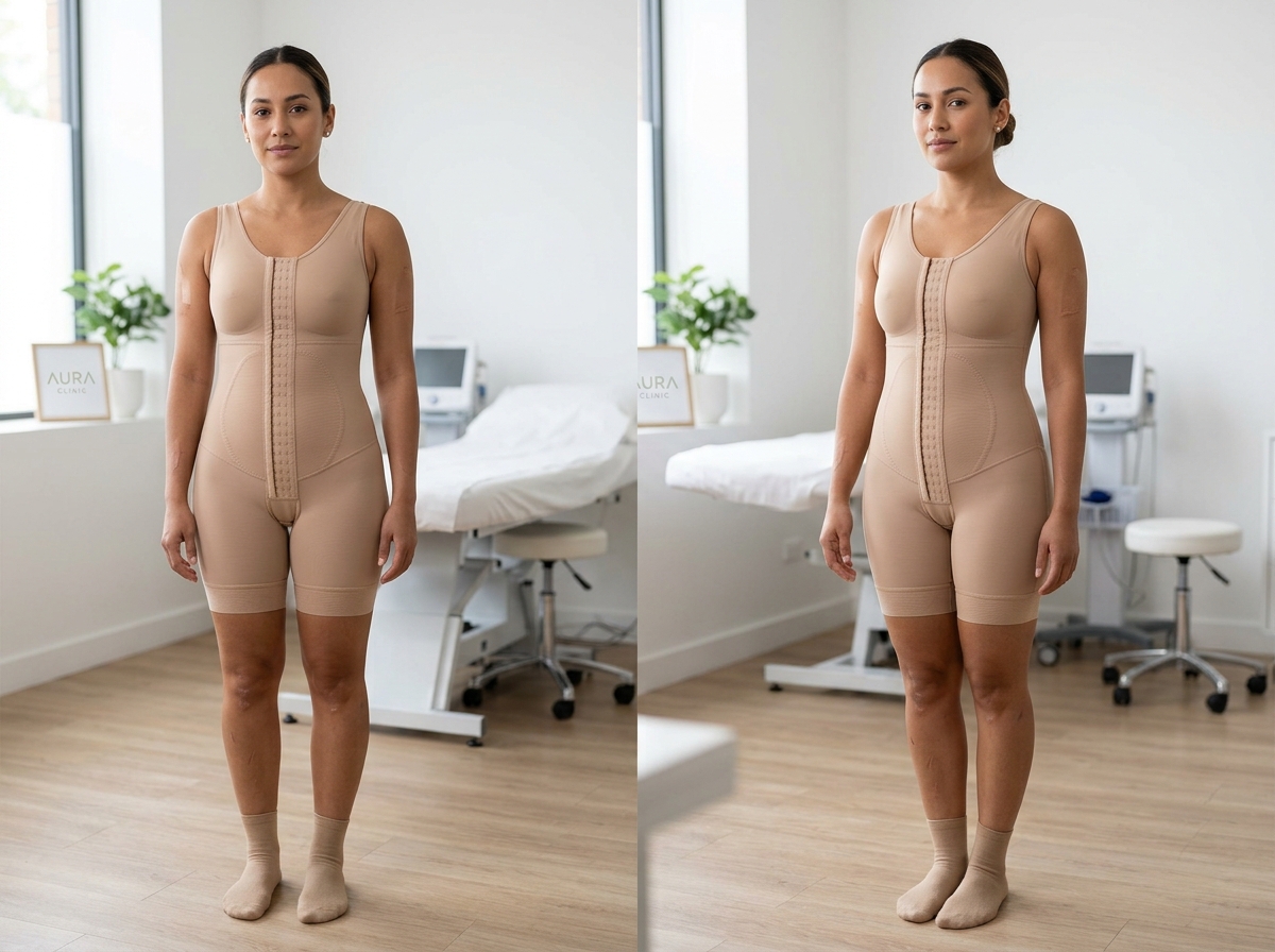Medical-grade Brazilian Post-Surgical Compression Body Shaper on Model